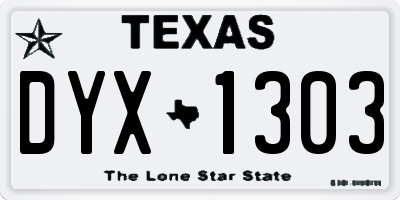 TX license plate DYX1303