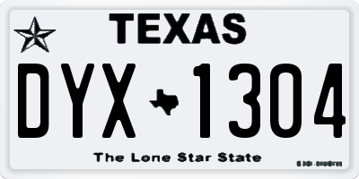 TX license plate DYX1304