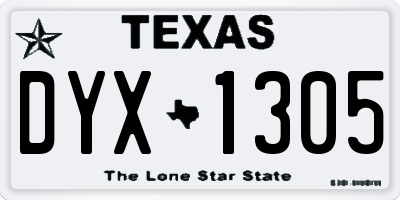 TX license plate DYX1305