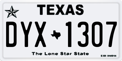TX license plate DYX1307