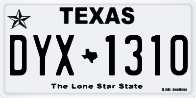 TX license plate DYX1310