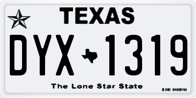 TX license plate DYX1319