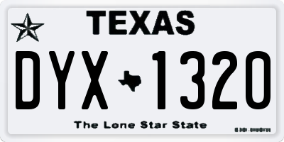 TX license plate DYX1320