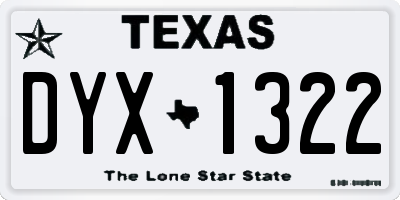 TX license plate DYX1322