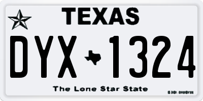 TX license plate DYX1324