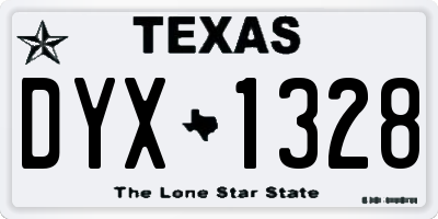 TX license plate DYX1328