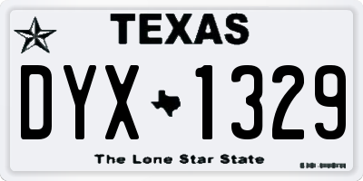TX license plate DYX1329