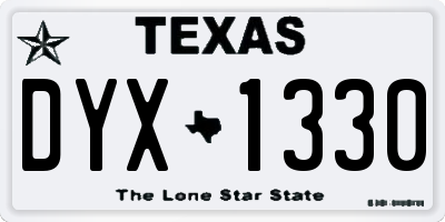 TX license plate DYX1330