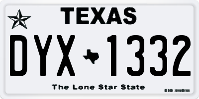 TX license plate DYX1332