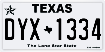 TX license plate DYX1334