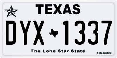 TX license plate DYX1337