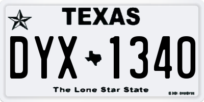 TX license plate DYX1340