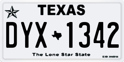 TX license plate DYX1342
