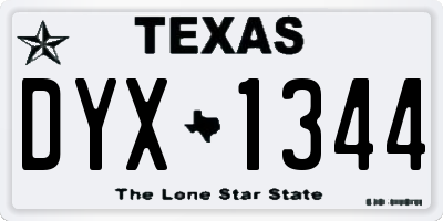 TX license plate DYX1344