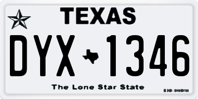 TX license plate DYX1346