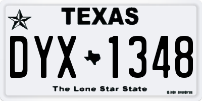 TX license plate DYX1348