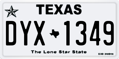 TX license plate DYX1349