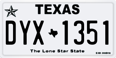 TX license plate DYX1351