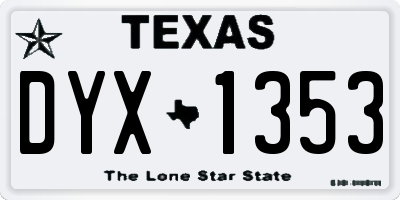 TX license plate DYX1353
