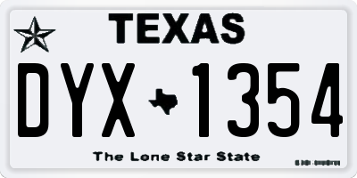 TX license plate DYX1354