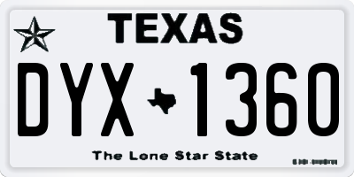 TX license plate DYX1360