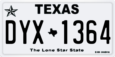 TX license plate DYX1364