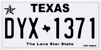 TX license plate DYX1371