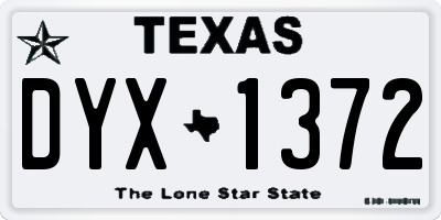 TX license plate DYX1372