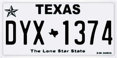 TX license plate DYX1374