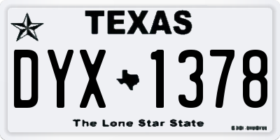 TX license plate DYX1378
