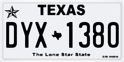 TX license plate DYX1380