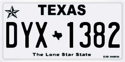 TX license plate DYX1382