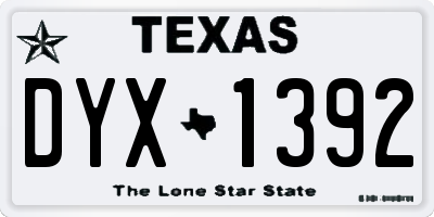 TX license plate DYX1392