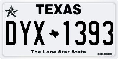 TX license plate DYX1393