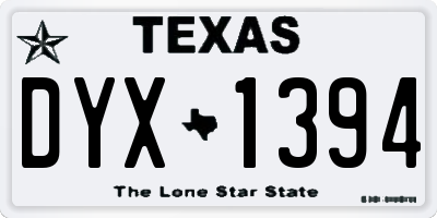 TX license plate DYX1394