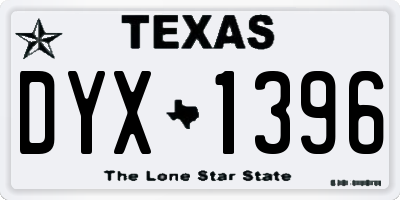 TX license plate DYX1396