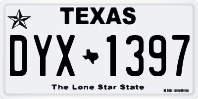 TX license plate DYX1397