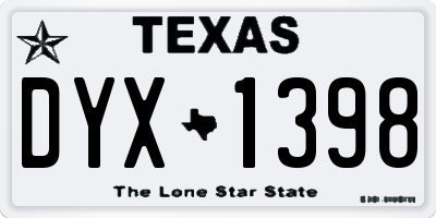 TX license plate DYX1398