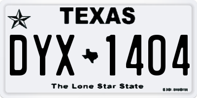 TX license plate DYX1404