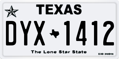 TX license plate DYX1412