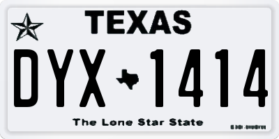 TX license plate DYX1414
