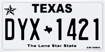 TX license plate DYX1421