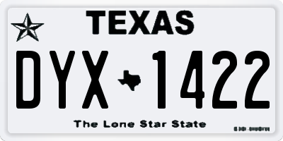 TX license plate DYX1422