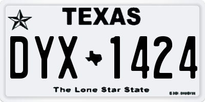 TX license plate DYX1424