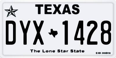 TX license plate DYX1428