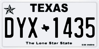 TX license plate DYX1435