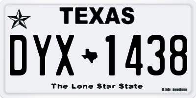 TX license plate DYX1438