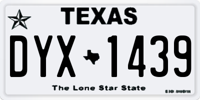 TX license plate DYX1439