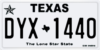 TX license plate DYX1440