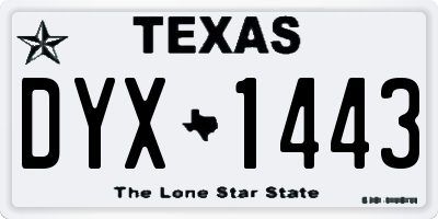 TX license plate DYX1443